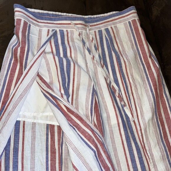 Express Pants - EXPRESS Linen Blend Pull On Split Wide Leg Pants Shorts Under Holiday Beach Sz L